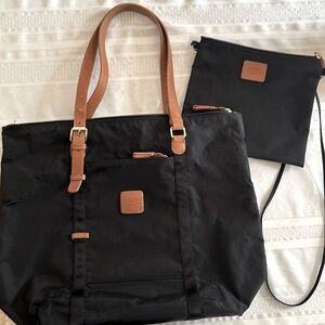 Brick’s Black Large Tote Bag with a crossbody bag